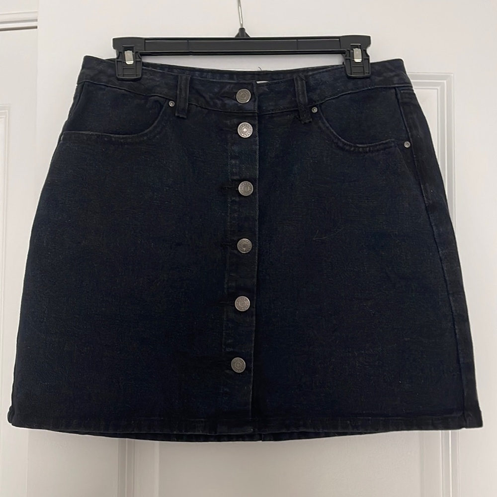 Button Down Denim Skirt